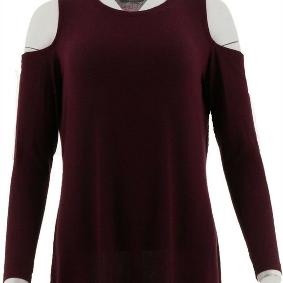 WOMEN'S SIZE M  Brushed Hacci Cold Shoulder Dress - Picture 3 of 6